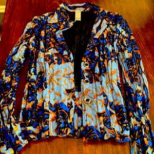 Multi-Colored Jacket. Blue, light blue,orange-gold